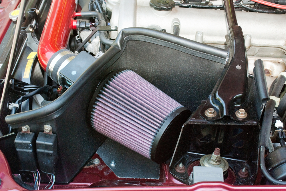 Car with cold air intake elements.